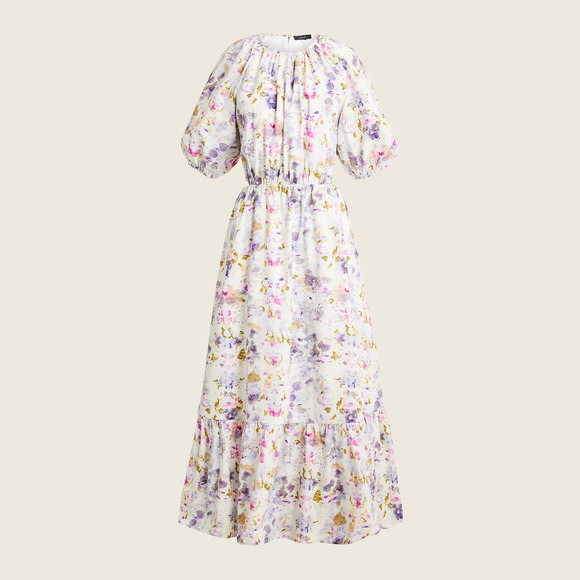 NWT Flora Obscura X J.Crew Side-Cutout A-Line Dress Kaleidoscope Floral Womens 8 - Picture 1 of 7